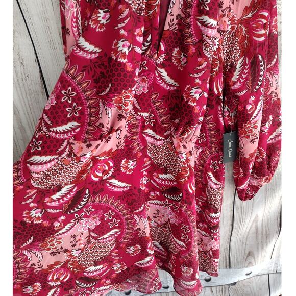 Jessica Howard NEW Wine-Colored Paisley Keyhole Fit & Flare Dress Women 20W Plus - Picture 7 of 14